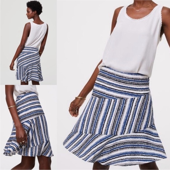 LOFT Dresses & Skirts - Ann Taylor LOFT Tidal Stripe Seamed Skirt Sz 4 NWOT
